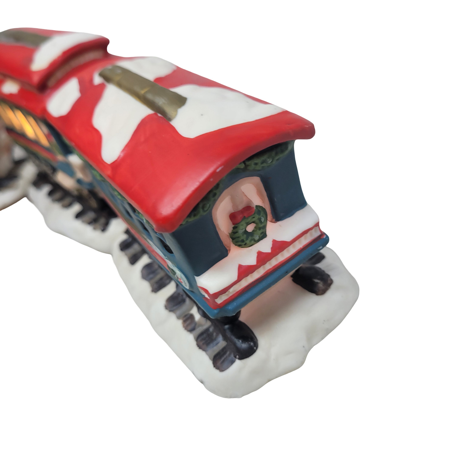 Christmas 1997 Village Square Lighted 3 Piece Ceramic Train Set Mervyn’s working