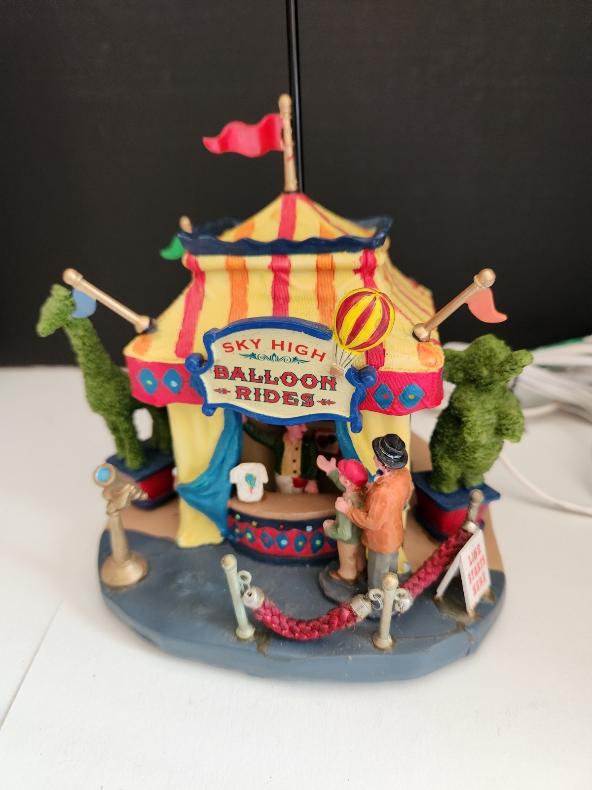 Vtg Lemax 2006 Village Balloon Rides Carnival Circus Lighted Moves 644916 W/Box