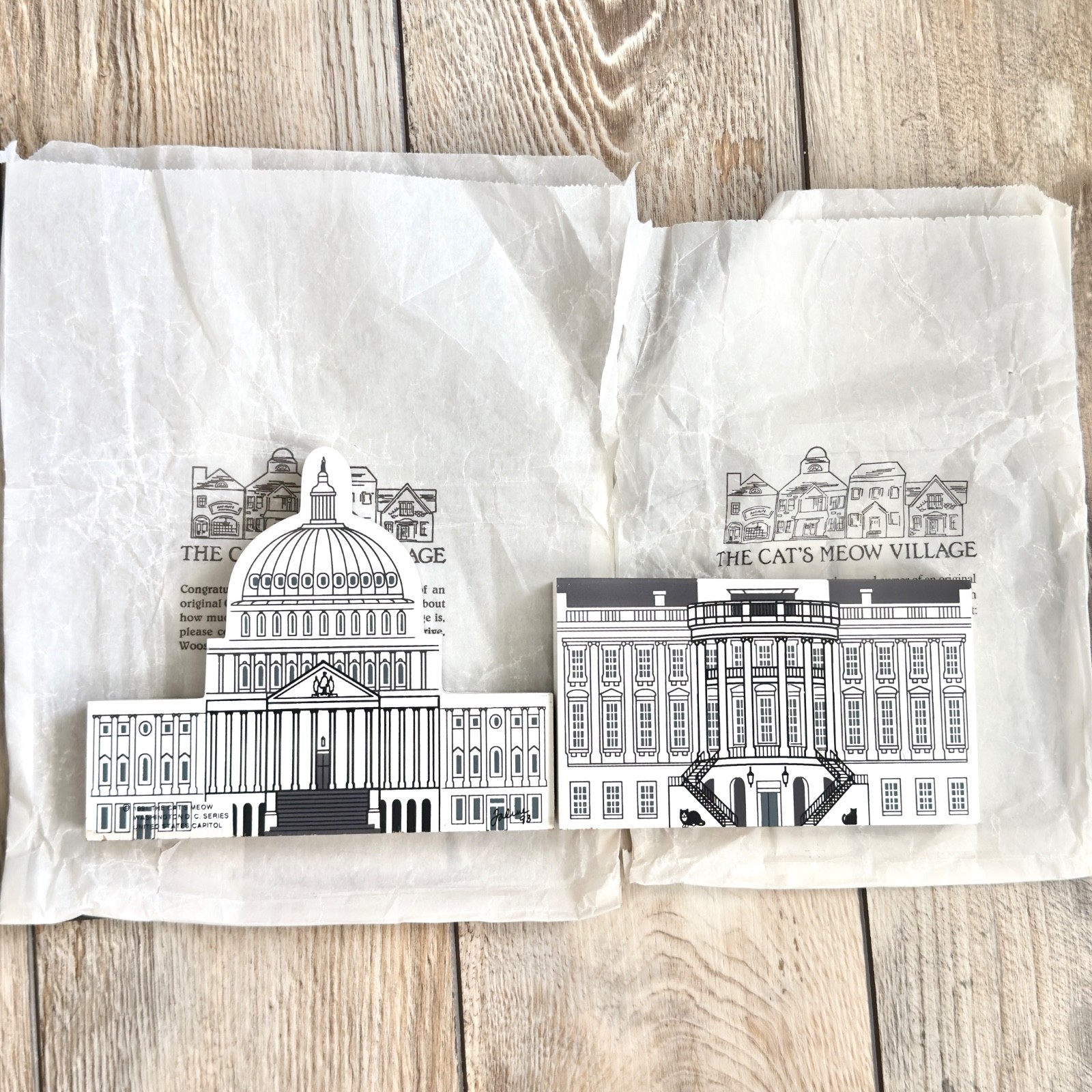 The Cats Meow Village 1991 Shelf Sitter 2 PC Washington DC Series