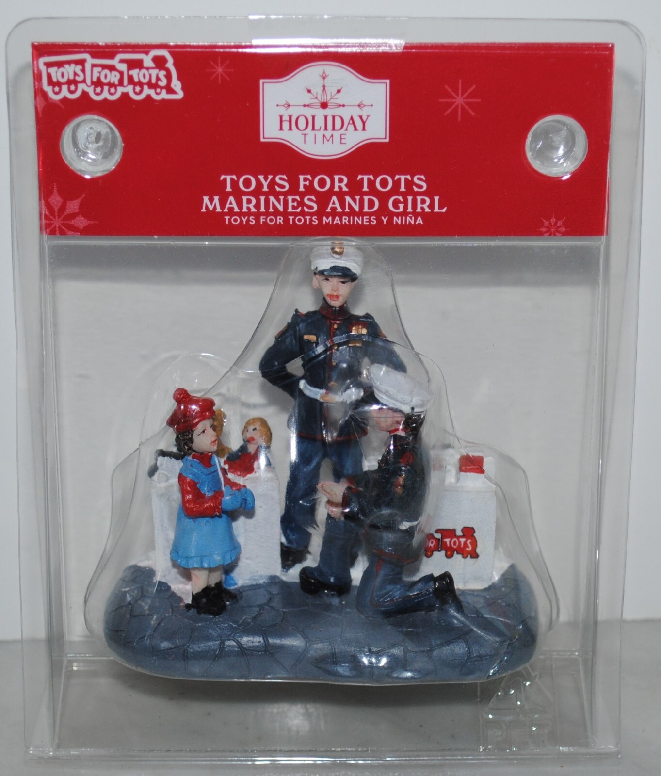 Holiday Time~2022~Toys For Tots~Marine Soliders and Girl~Christmas Village