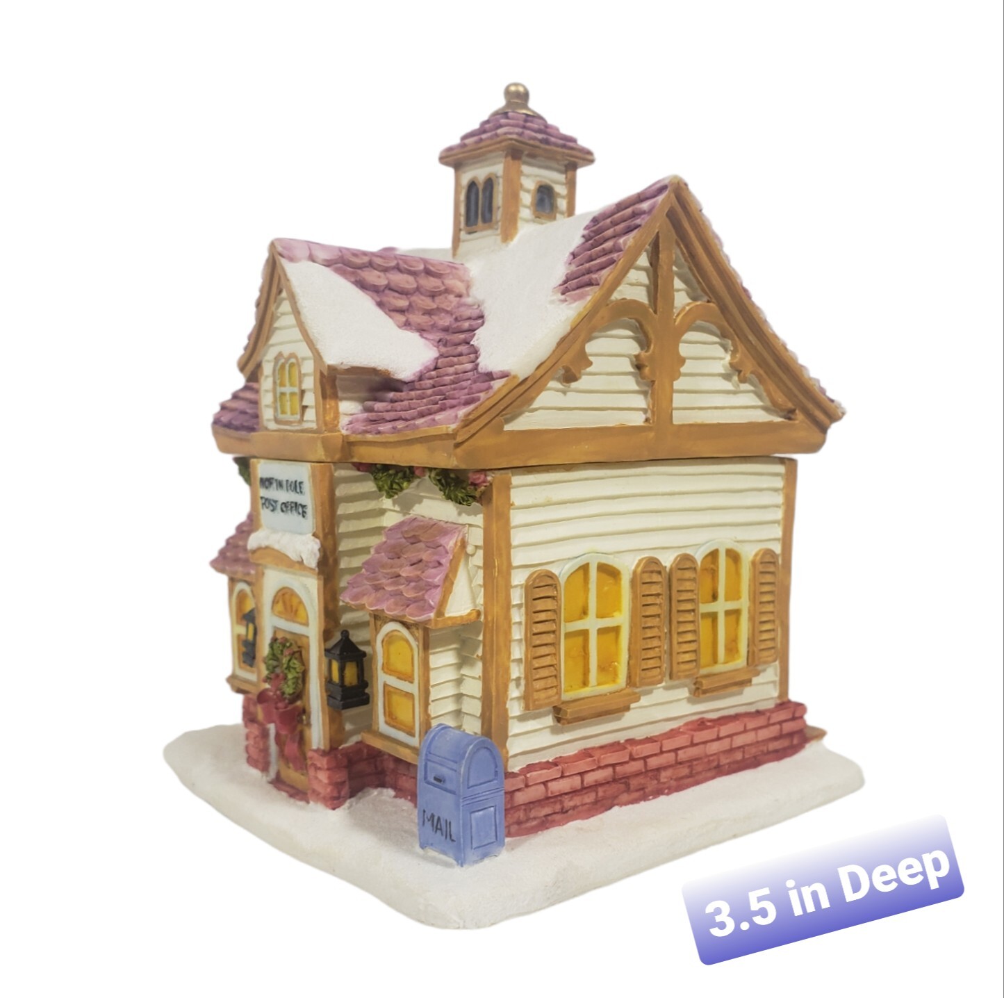VTG Musical Village Post Office Plays We Wish You A Merry Christmas 1999 Clegg