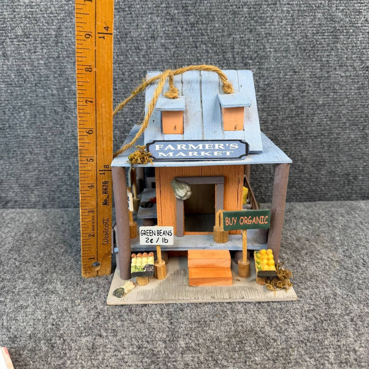 Vintage Wooden Market House Decor Farm Stand Rustic Display
