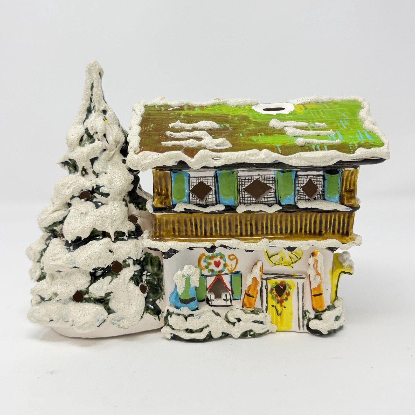 Vtg Dept 56 Snow Village Original 1970’s Ski Mountain Lodge Ceramic House