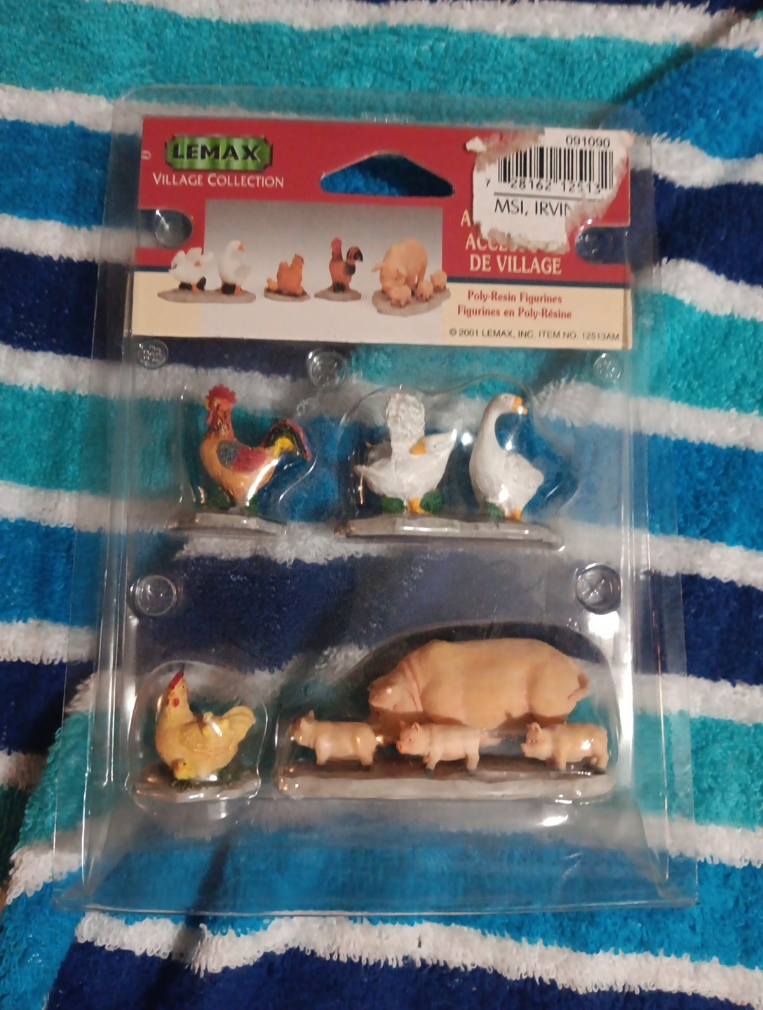 Lemax 2001 Farm Animals Holiday Seasonal Retired 12513 Rooster Geese Chicken Pig
