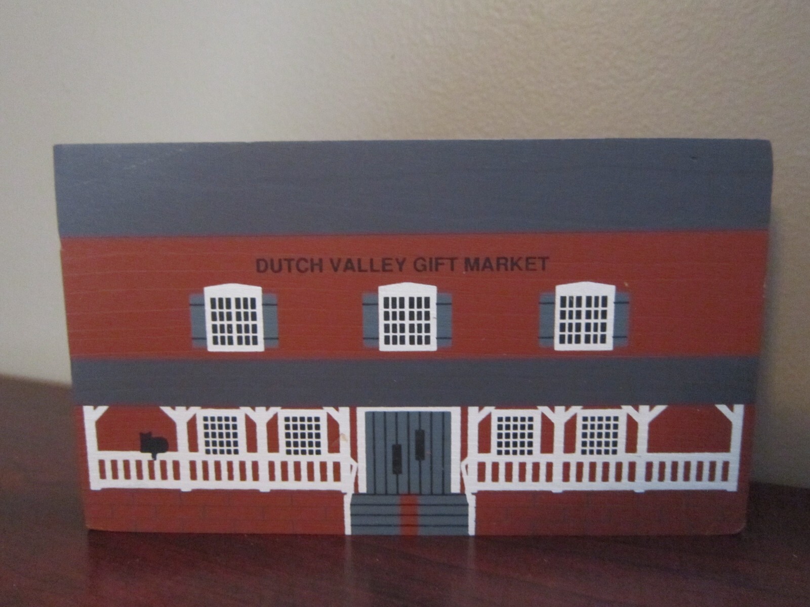 DUTCH VALLEY GIFT MARKET CAT’S MEOW VILLAGE 1992 SUGARCREEK OHIO WOOD BLOCK