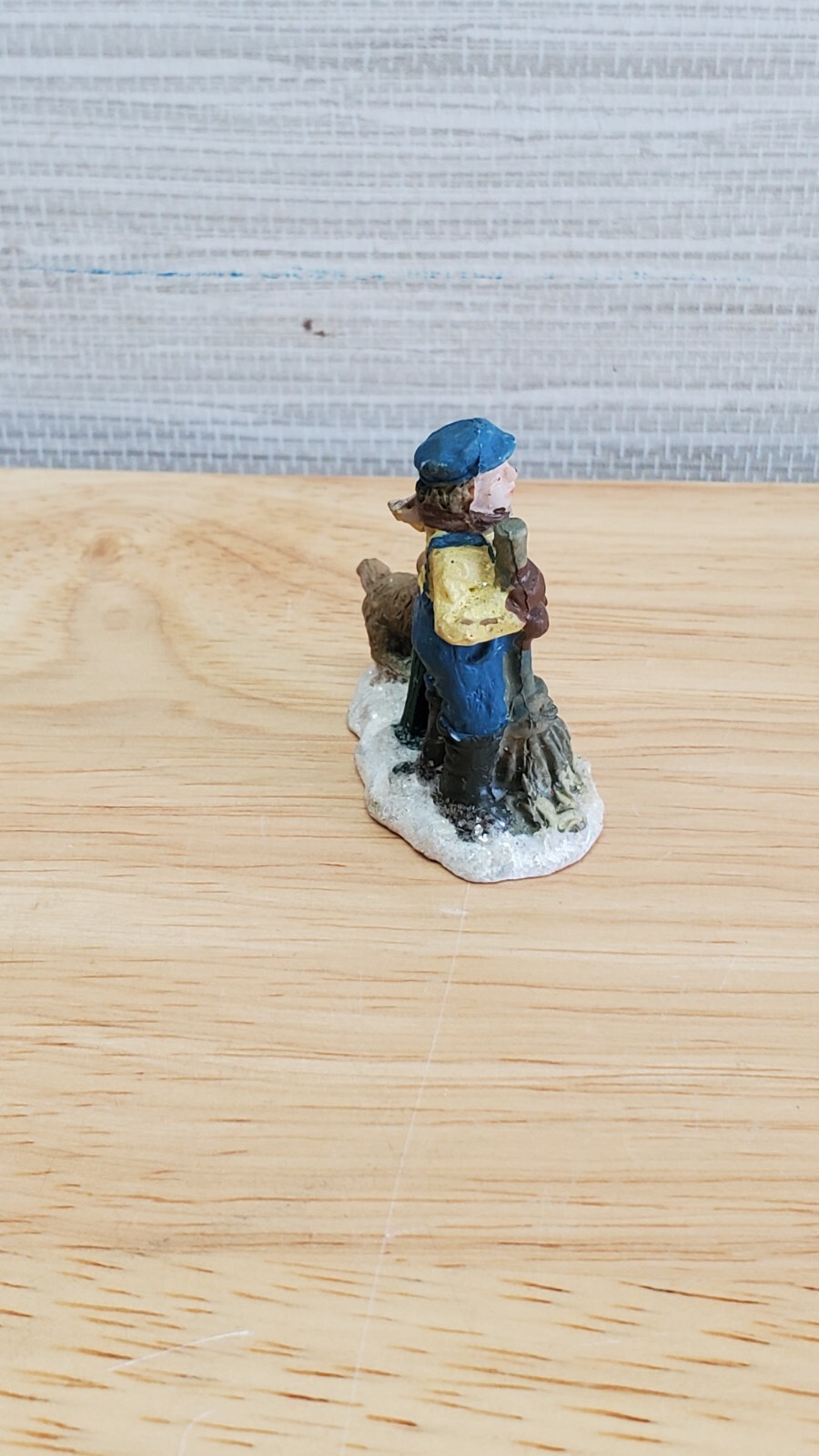 Christmas Village Farming Cleaning Mini Figurine Boy W/ Dog 2″