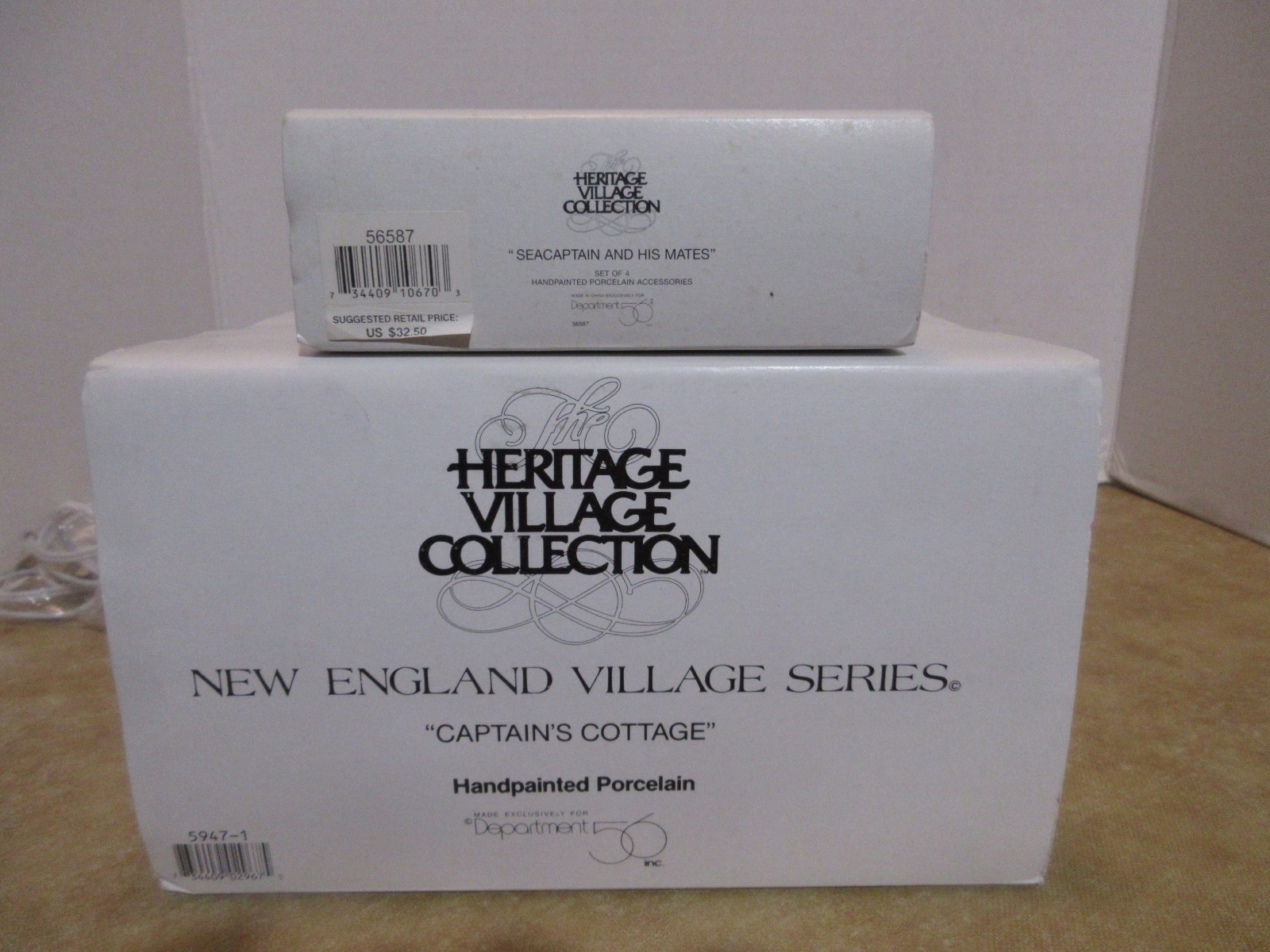 Dept. 56 New England 1990 Captain’s Cottage & Sea Captain & His mates