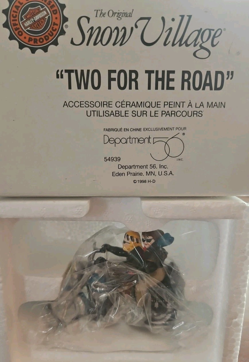Dept Department 56 Snow Village Two For The Road Harley Davidson Figure 54939