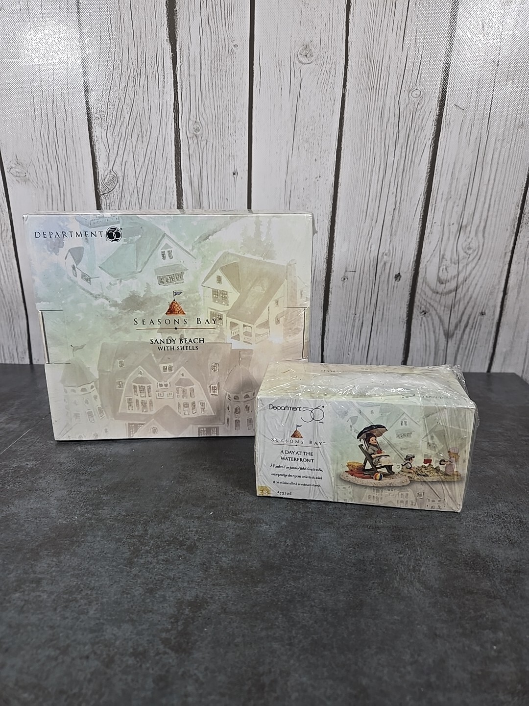 Dept 56 Seasons Bay Village A Day At The Waterfront + Sandy Beach Shell