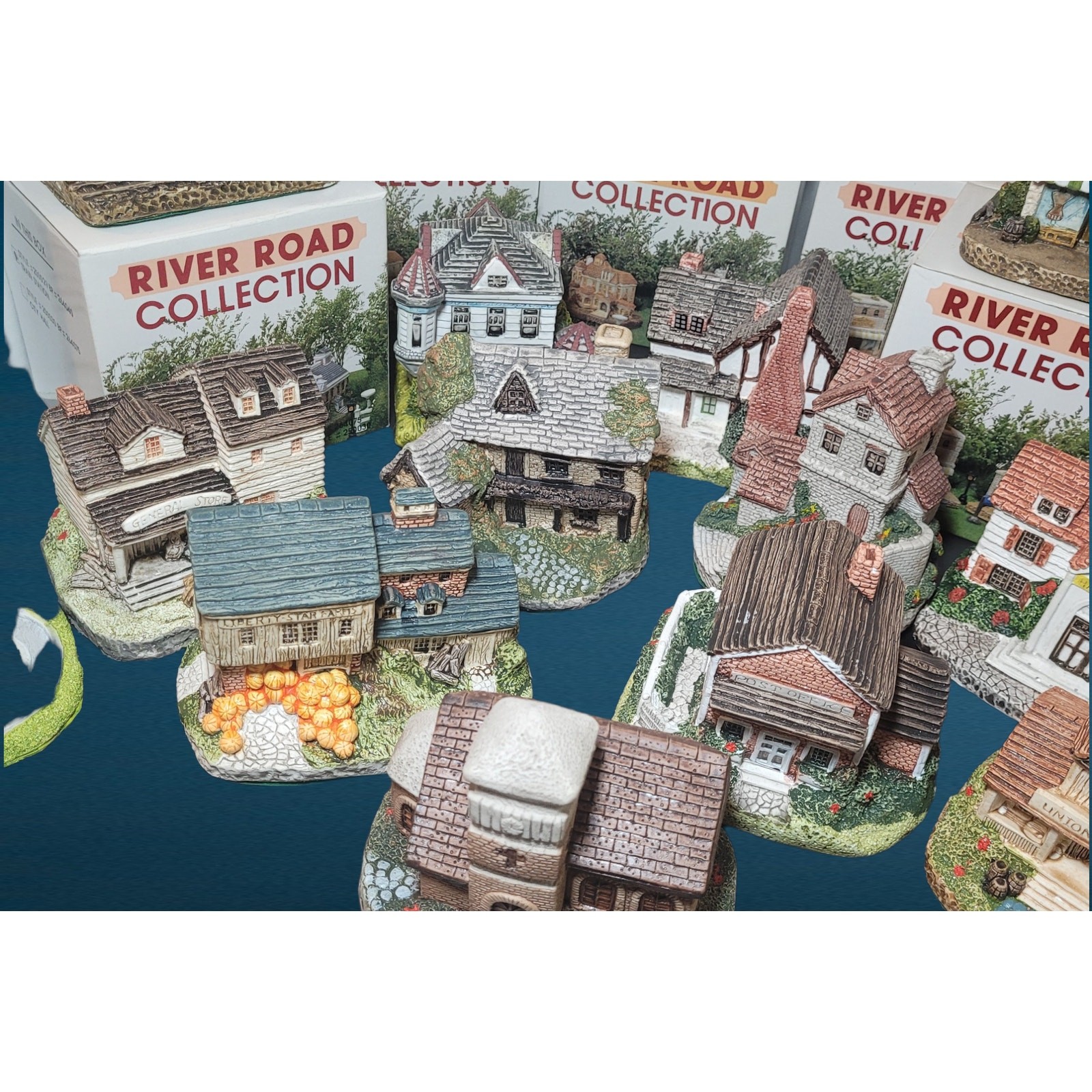 23 River Road Country Cottage Collection Village Buildings Taiwan Christmas Gift