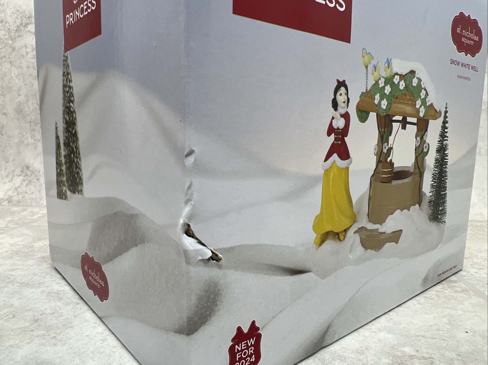 St. Nicholas Square Village Disney Princess Snow White Well Hand Painted- New