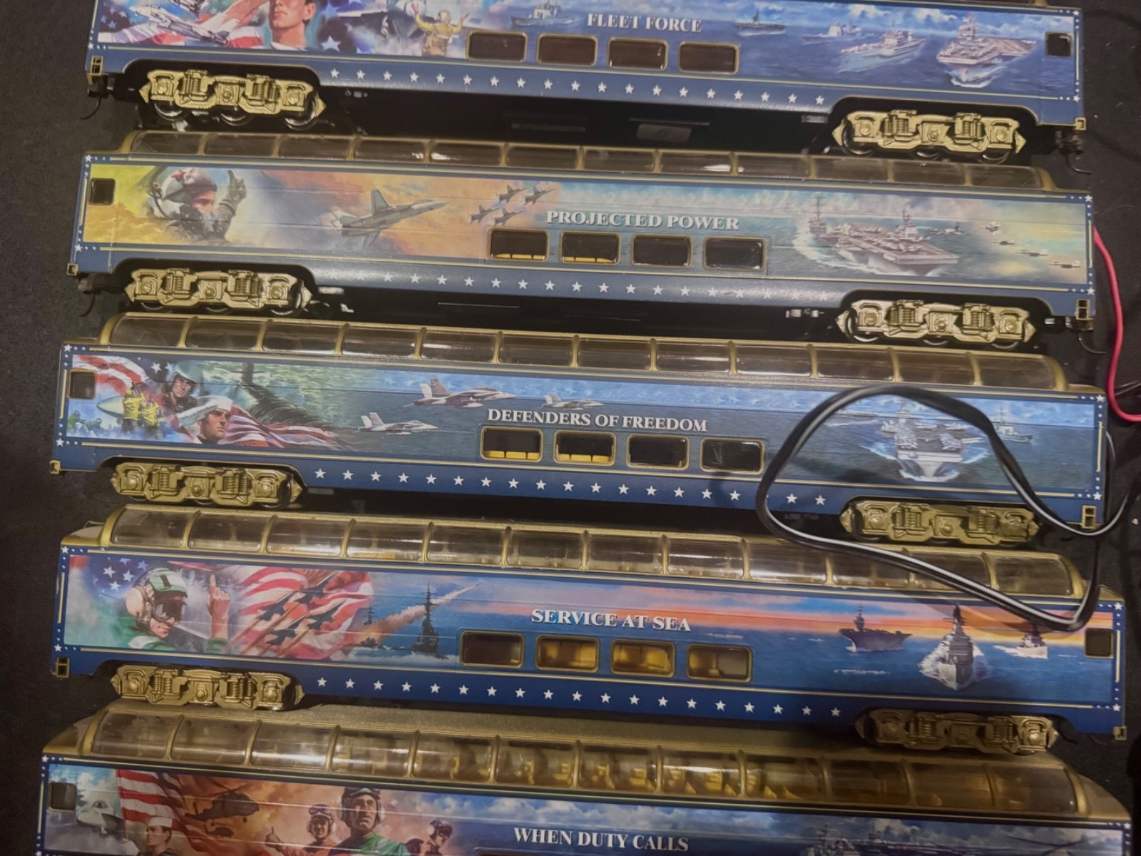 Hawthorne Village Navy Express Train set 12 piece and new tracks Scale Train