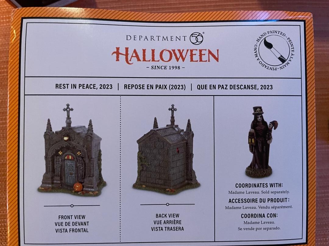 Dept 56 Halloween Rest in Peace 2023 sold w/ Madame Laveau NIB Lit Ceramic Crypt