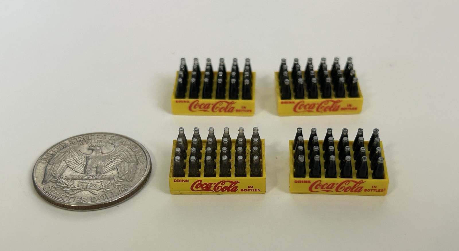 Department 56 Drink Coca-Cola Coke Miniature Bottles Yellow Crate Red Letters