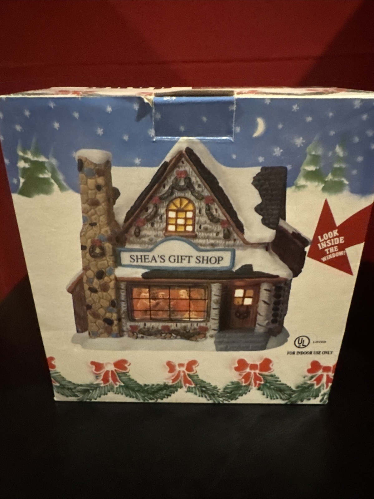 Holiday Style Lighted Hand Painted Ceramic Christmas Village Shea’s Gift Shop