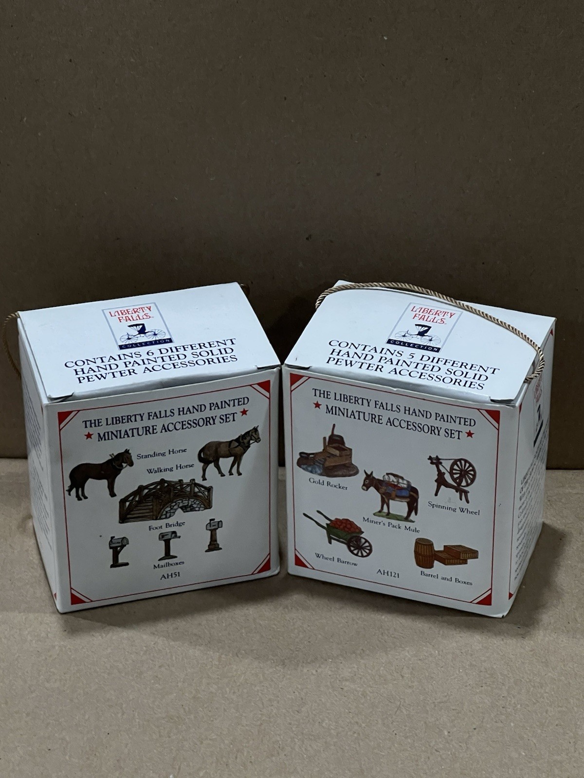 Vintage Liberty Falls Americana Pewter Collection Miniatures Set AH51 AH121 NOS
