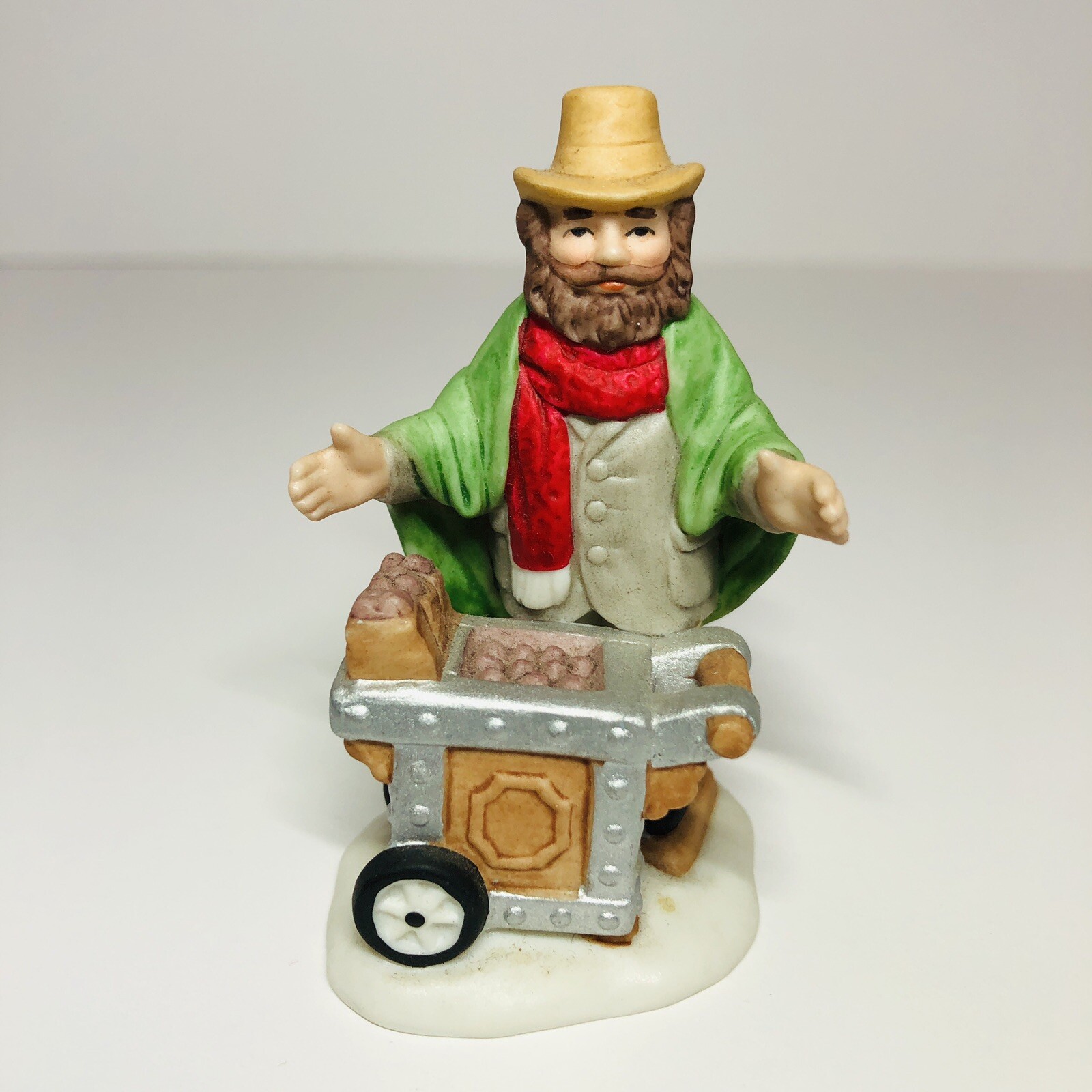 1992 Lefton Colonial Christmas Village Figurine Chestnut Roaster 00664 2.75in