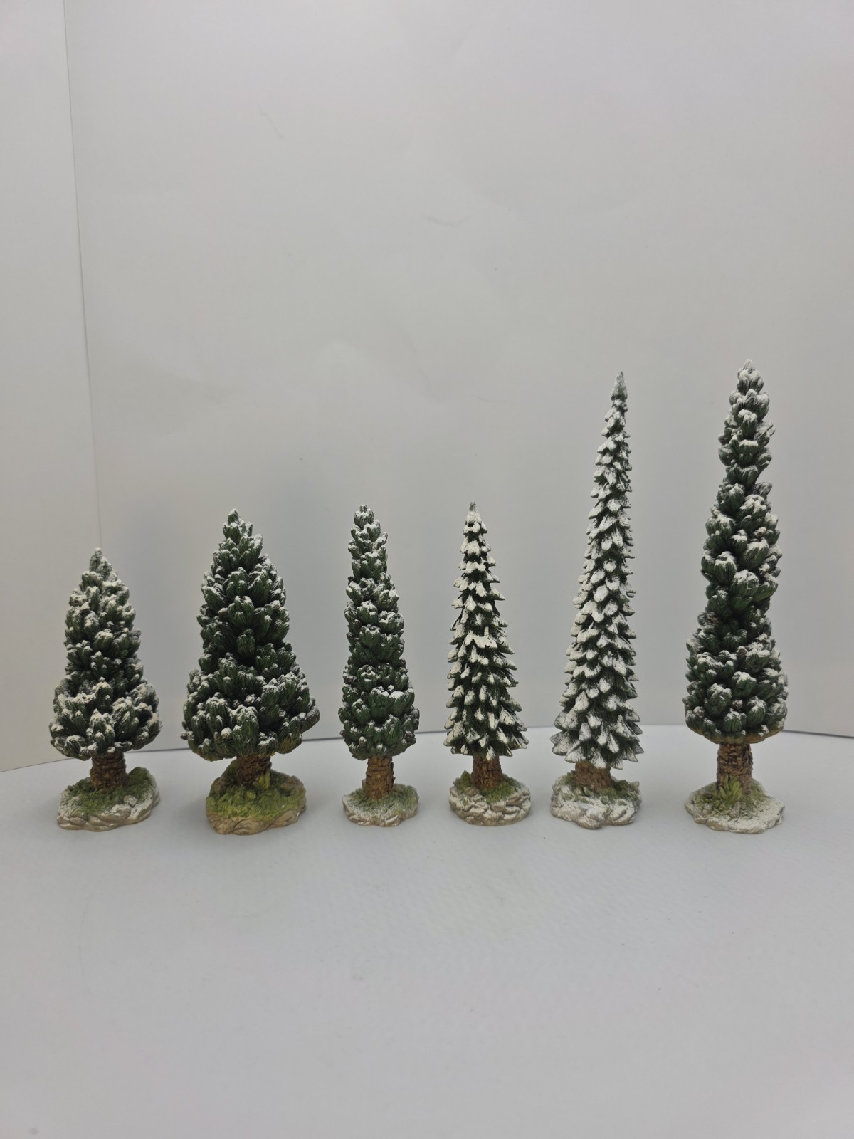 Dept 56 Village Snowy Evergreens Set 6 Medium Trees 52613 Christmas Snow Decor