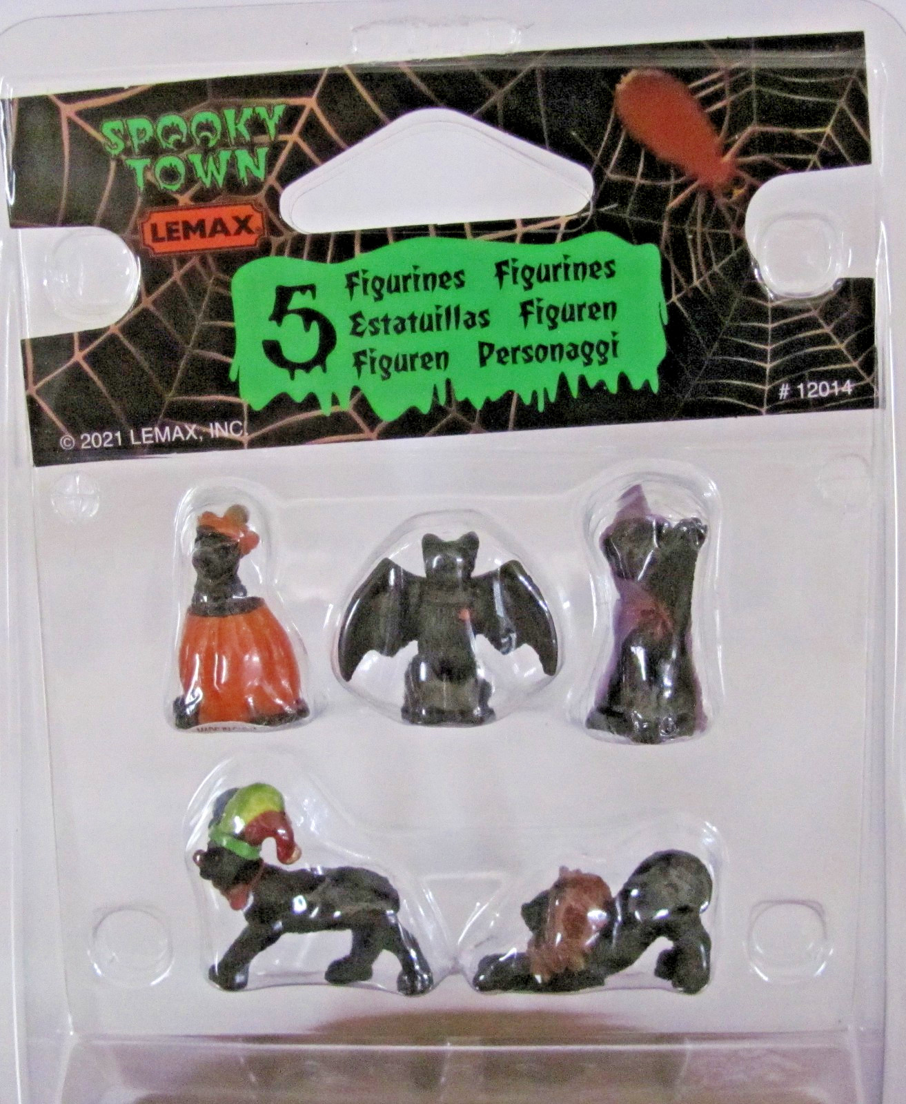 Lemax Spooky Town Figurines – Halloween Cats, Set Of 5 #12014
