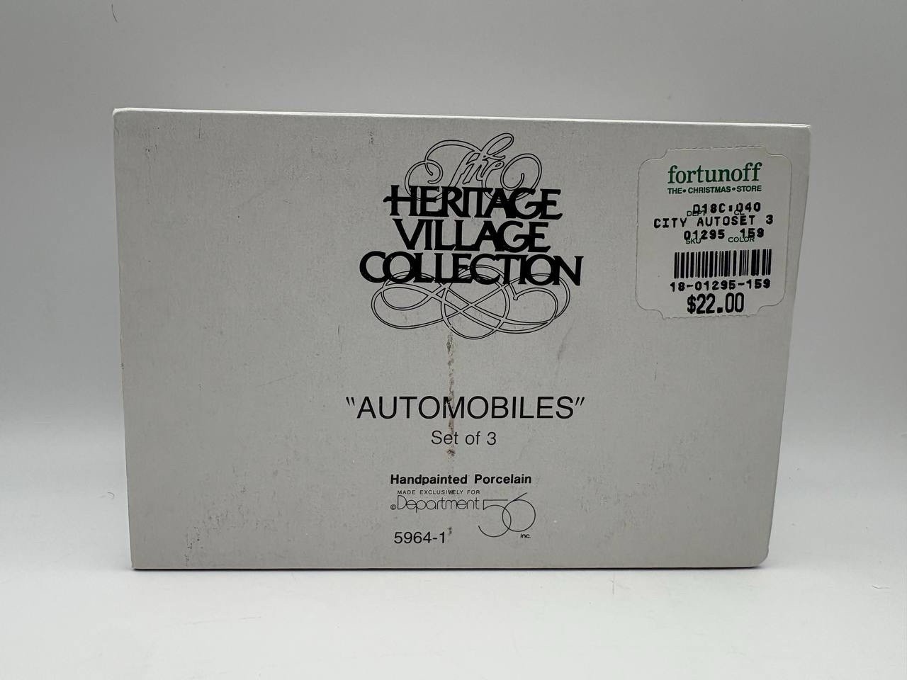 Department 56 Heritage Village Collection Automobiles Set of 3 #5964-1 NIB