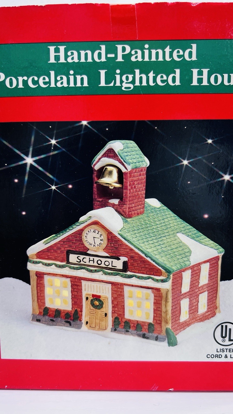 Hand Painted Porcelain Lighted House 1991 Vintage Caldor With Box