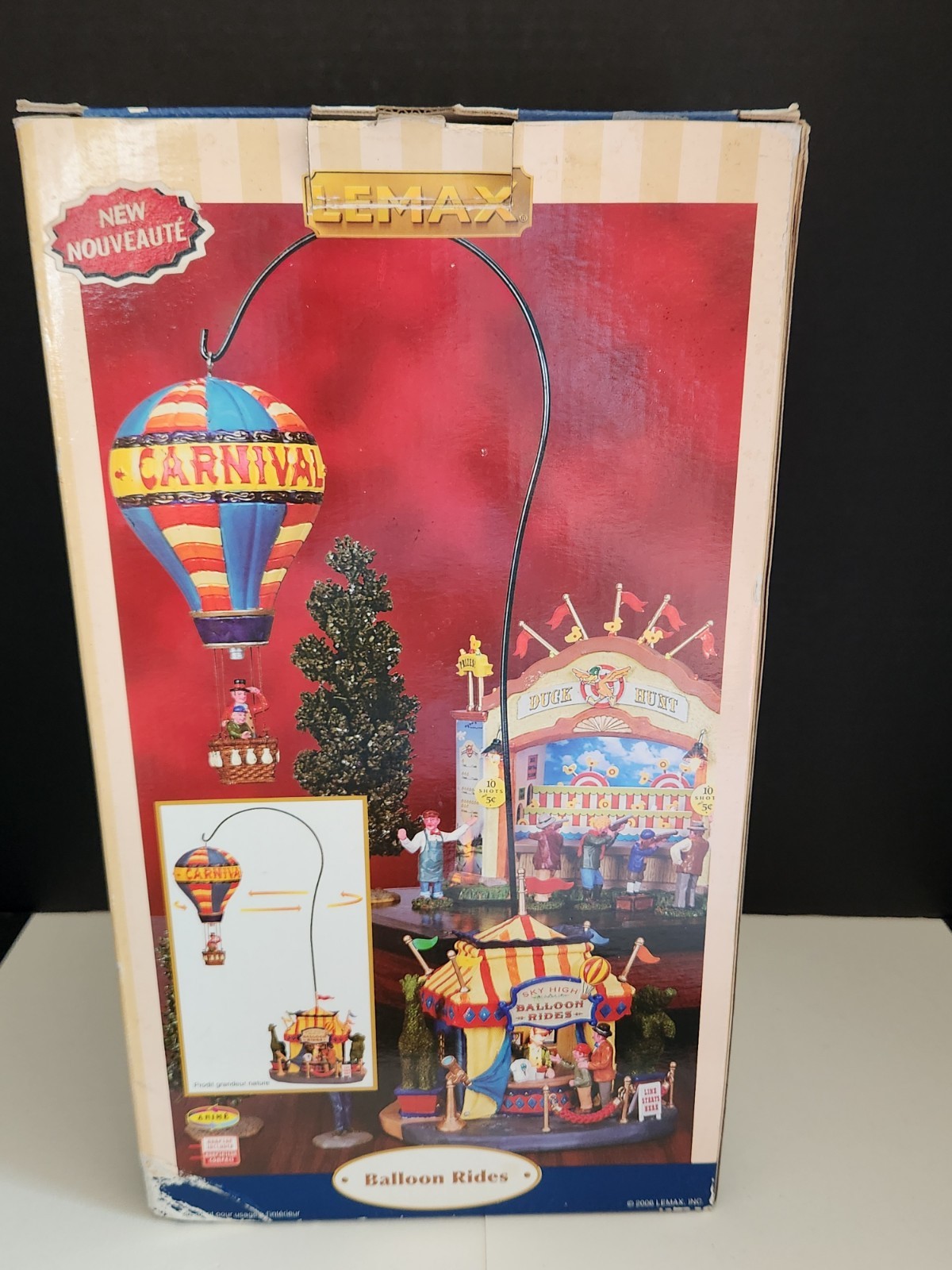 Vtg Lemax 2006 Village Balloon Rides Carnival Circus Lighted Moves 644916 W/Box