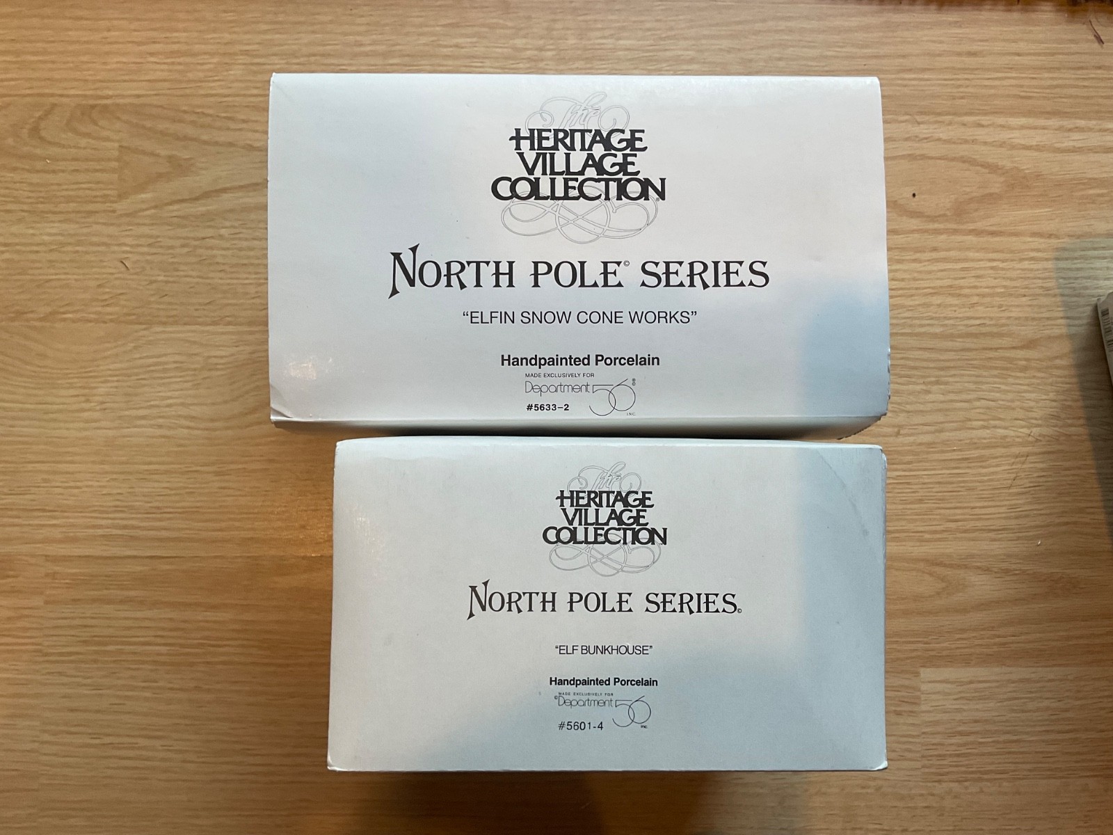 Lot of 2 Dept 56 North Pole Pieces Elf Snow Cone Works & Elf Bunkhouse Free Ship
