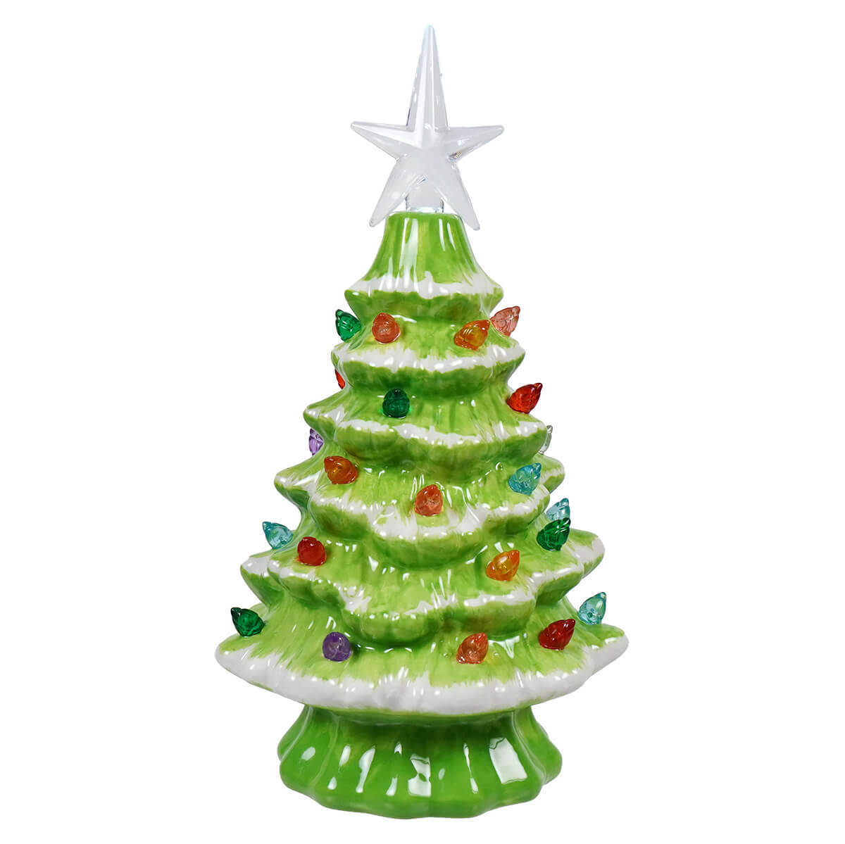 Lighted Green Ceramic Christmas Tree