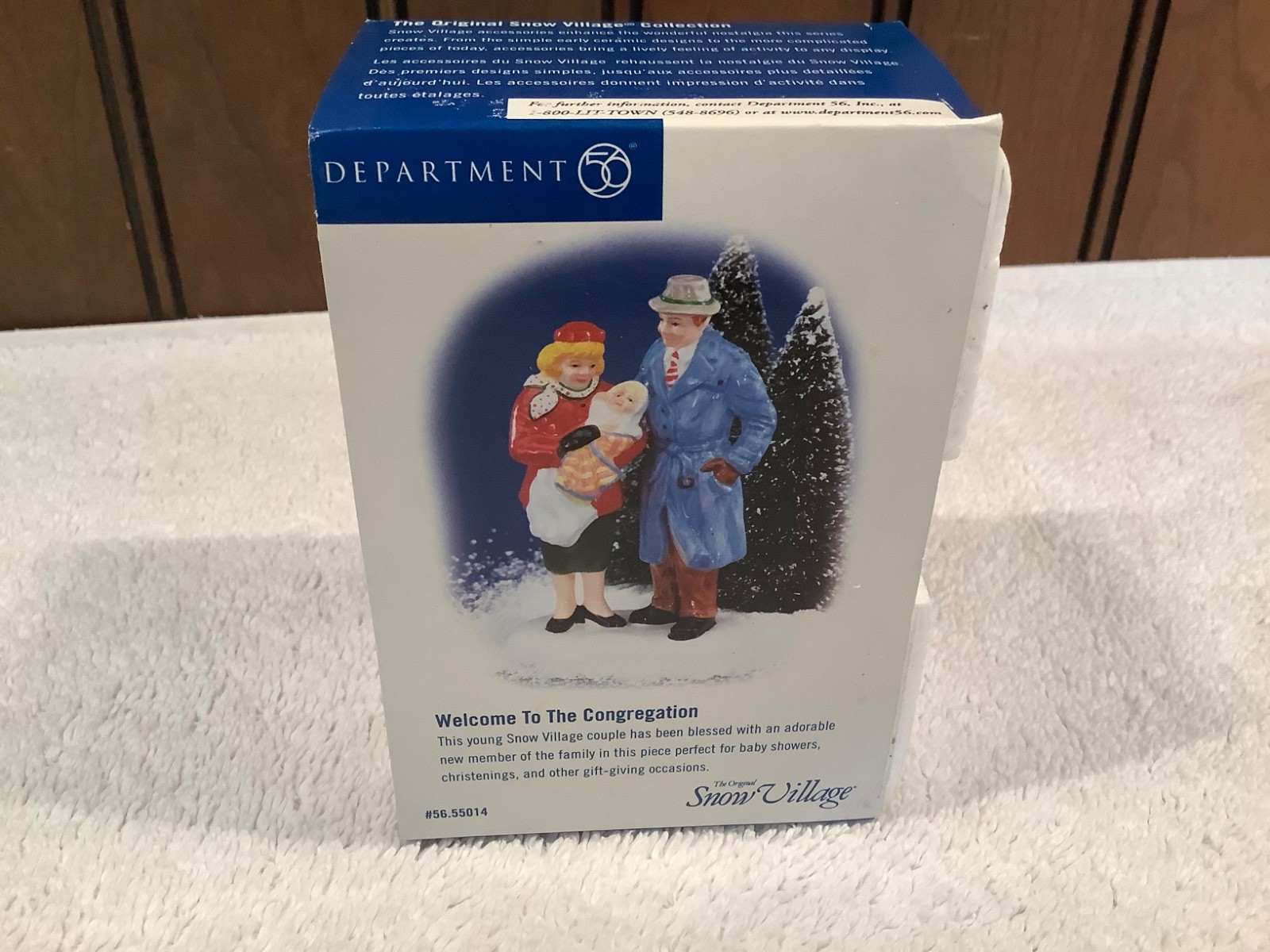 Dept 56 Snow Village Welcome To The Congregation Family Baby Figurine 56.55014