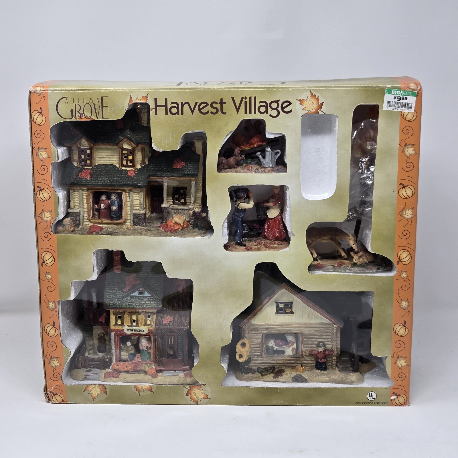 Autumn Grove Harvest Village Lighted Village 6 Piece Cabin/General Store