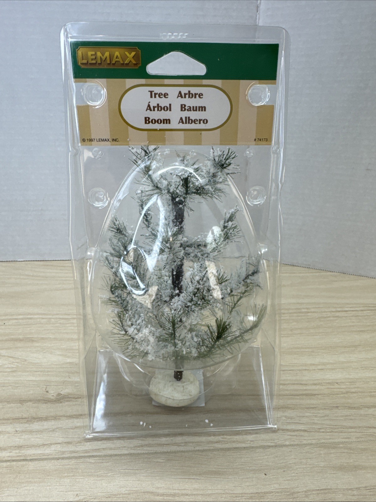 LEMAX Medium 6 Inch Snow Flocked White Pine Tree #74173