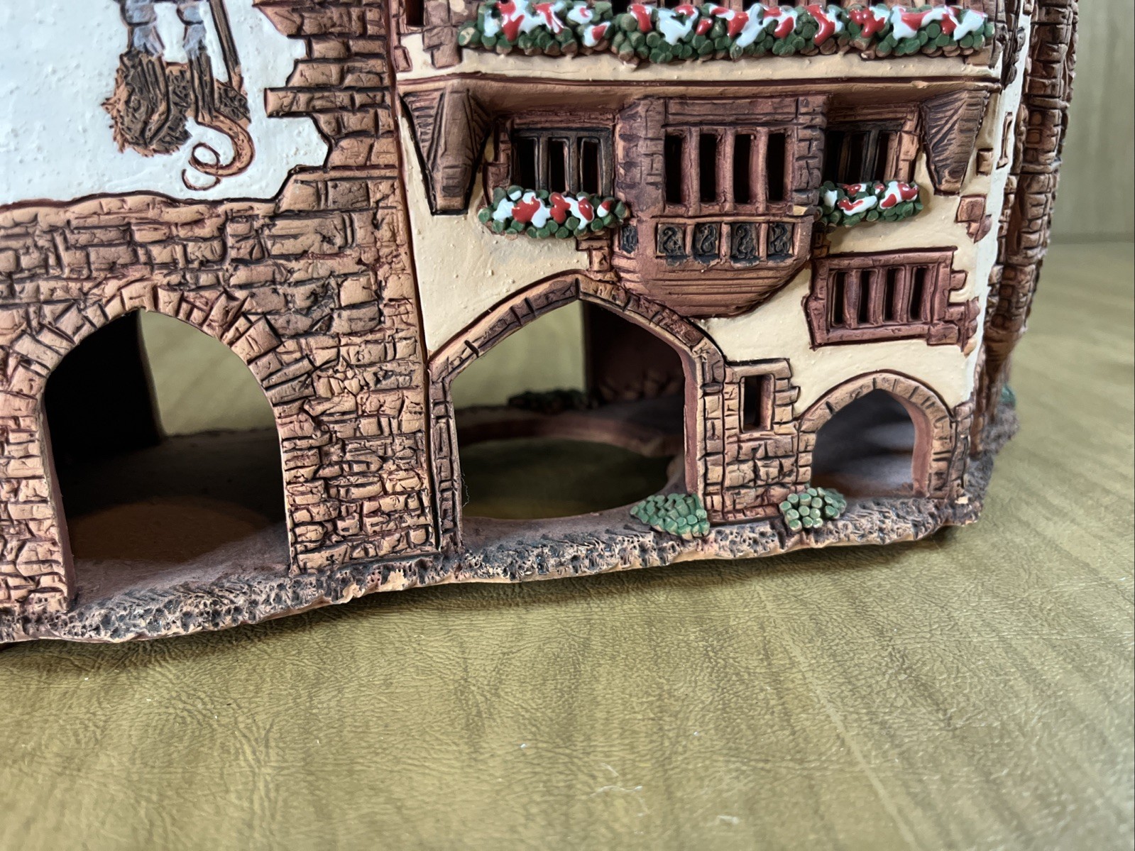 Ceramic Miniature Clay House Candle Holder Village Town Handmade Lithuania