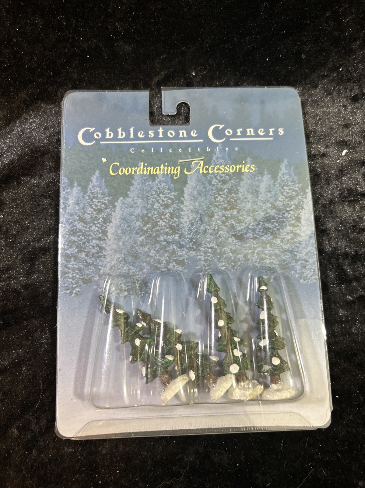 COBBLESTONE CORNERS Coordinating Accessories Four (4) Ceramic 2″ Trees