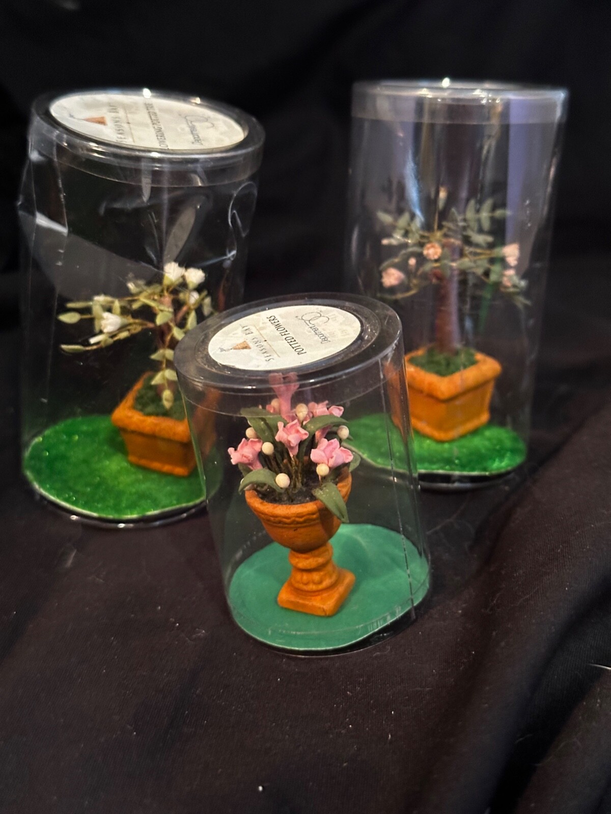 Lot Dept 56 Seasons Bay Flowering 2 Potted Tree I Plant 2 Inches Old Stock Tiny