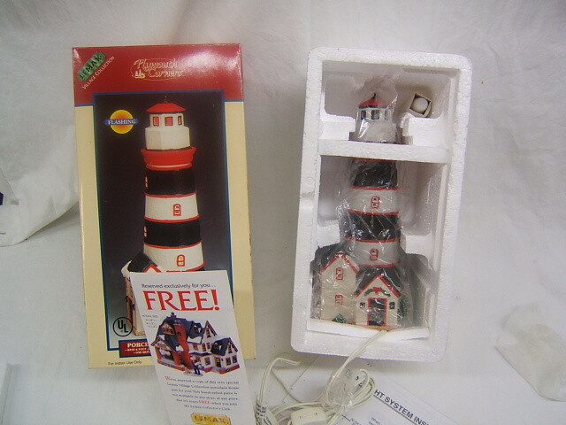 Lemax Plymouth Corners Porcelain Lighted House Black & White Orig Box VGC
