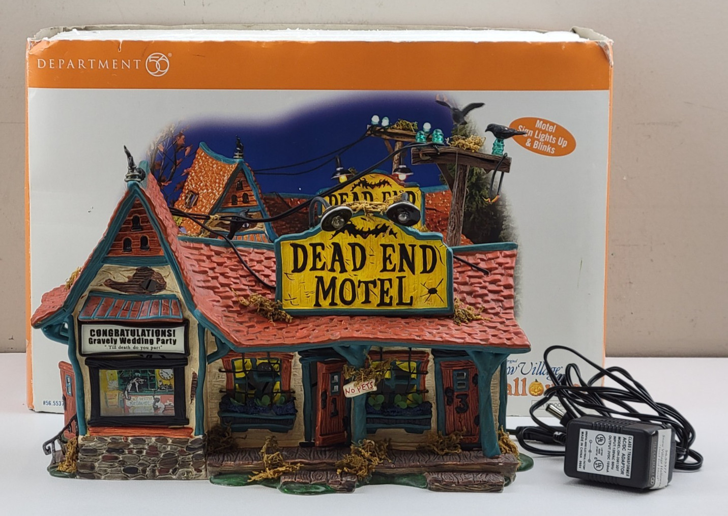 2004 Dept. 56 Snow Village Halloween Series “Dead End Motel” – WORKING!