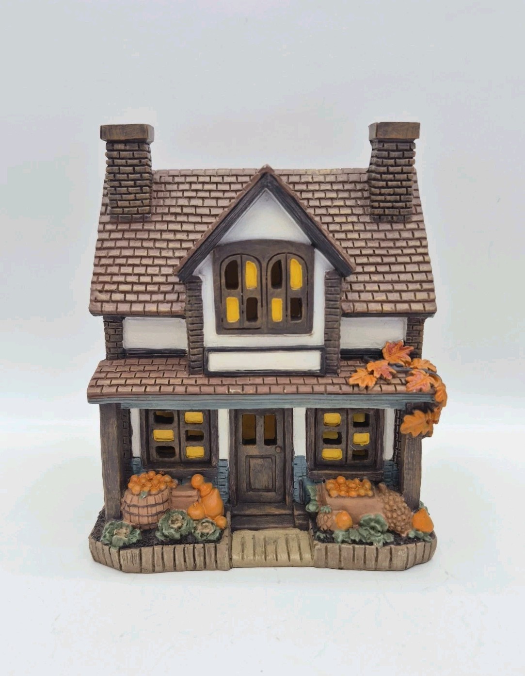 Hobby Lobby Cozy Fall Cottage House Light Up Pumpkins Brown 7.5in Tall