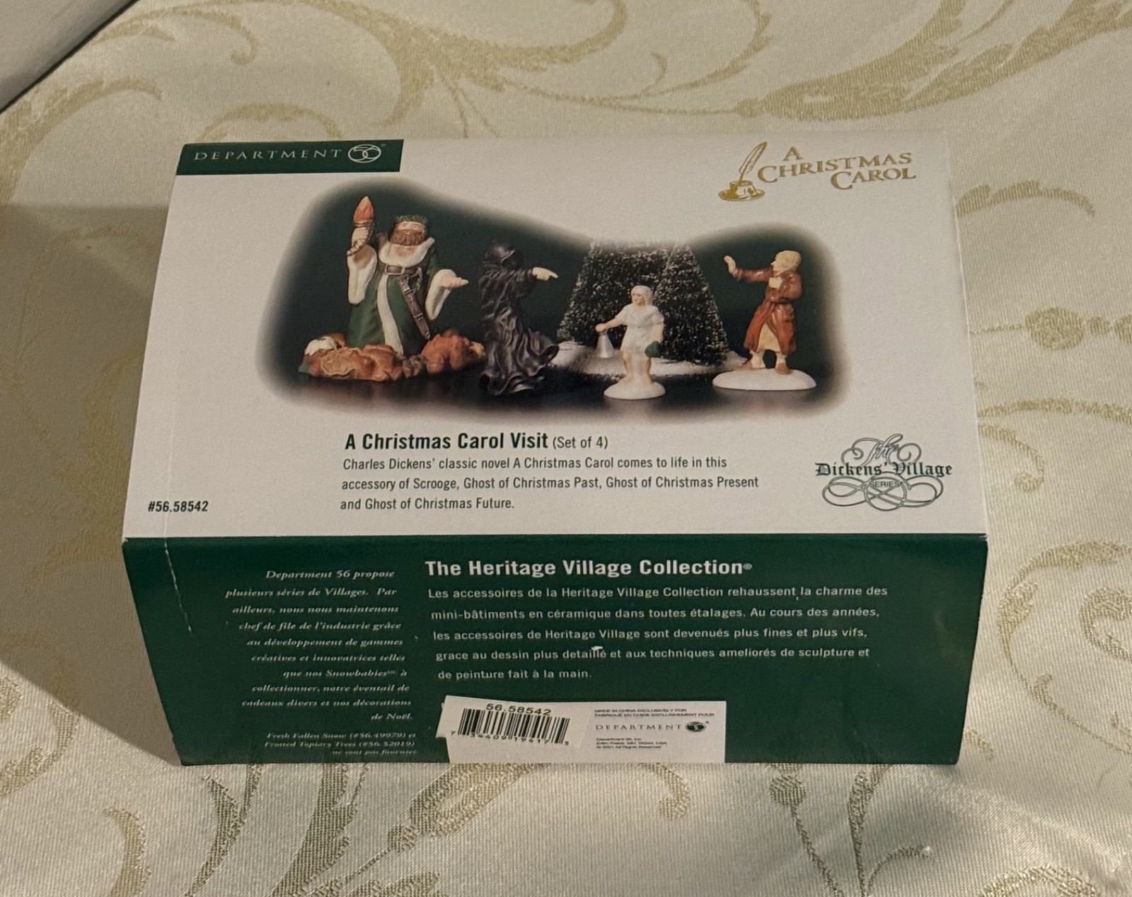 Dept 56 4 Pc. A Christmas Carol Visit (3 Ghosts Visit Scrooge) Dickens’ Village