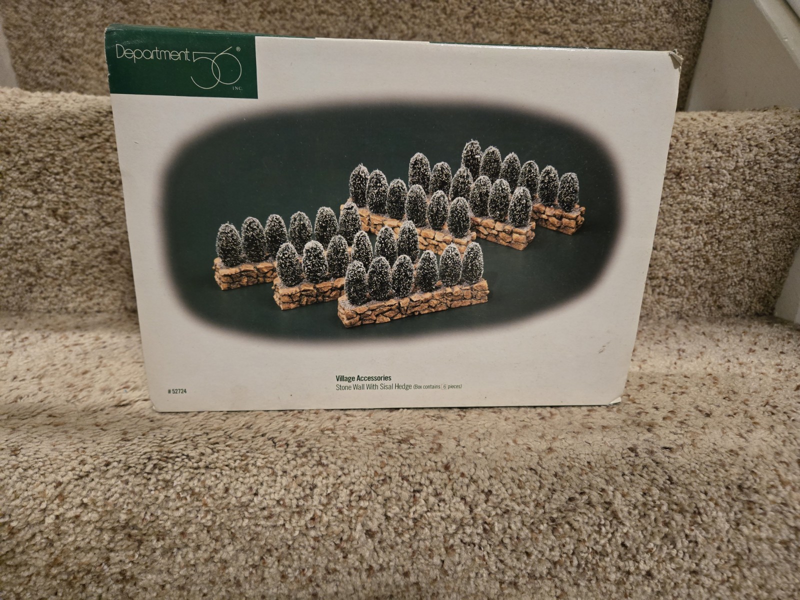 Dept 56 Village Accessories STONE WALL SISAL HEDGE, Set of 6 Pieces #52724