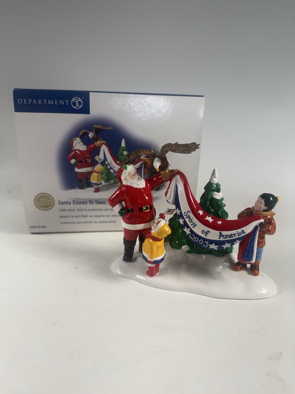 Dept 56 Snow Village 2003 Santa Comes To Town Spirit of America Figure