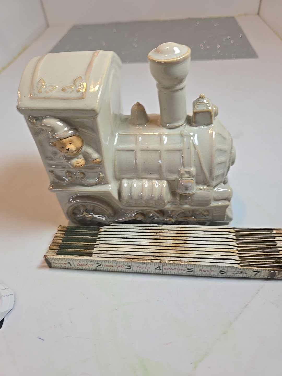 VTG 3-pc. Ceramic Christmas Holiday Train Set With 24K Gold Trim