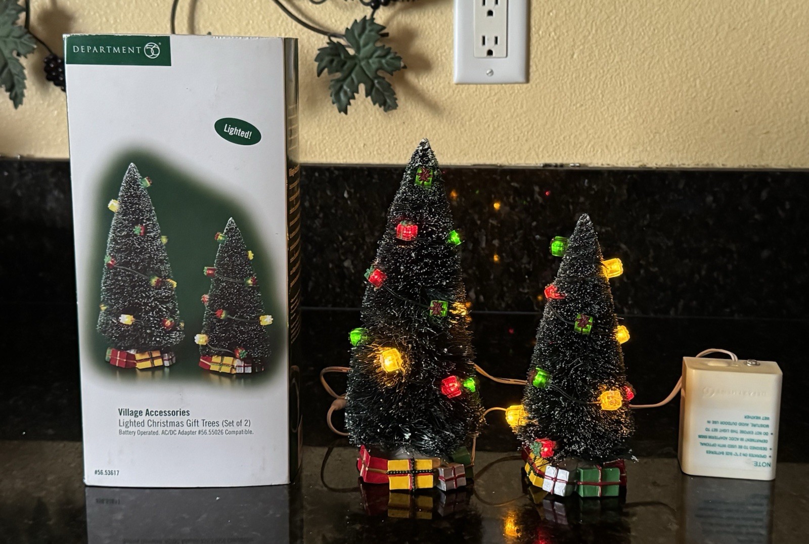 Tested Department 56 Lighted Christmas Gift Trees (Set of 2) #53617