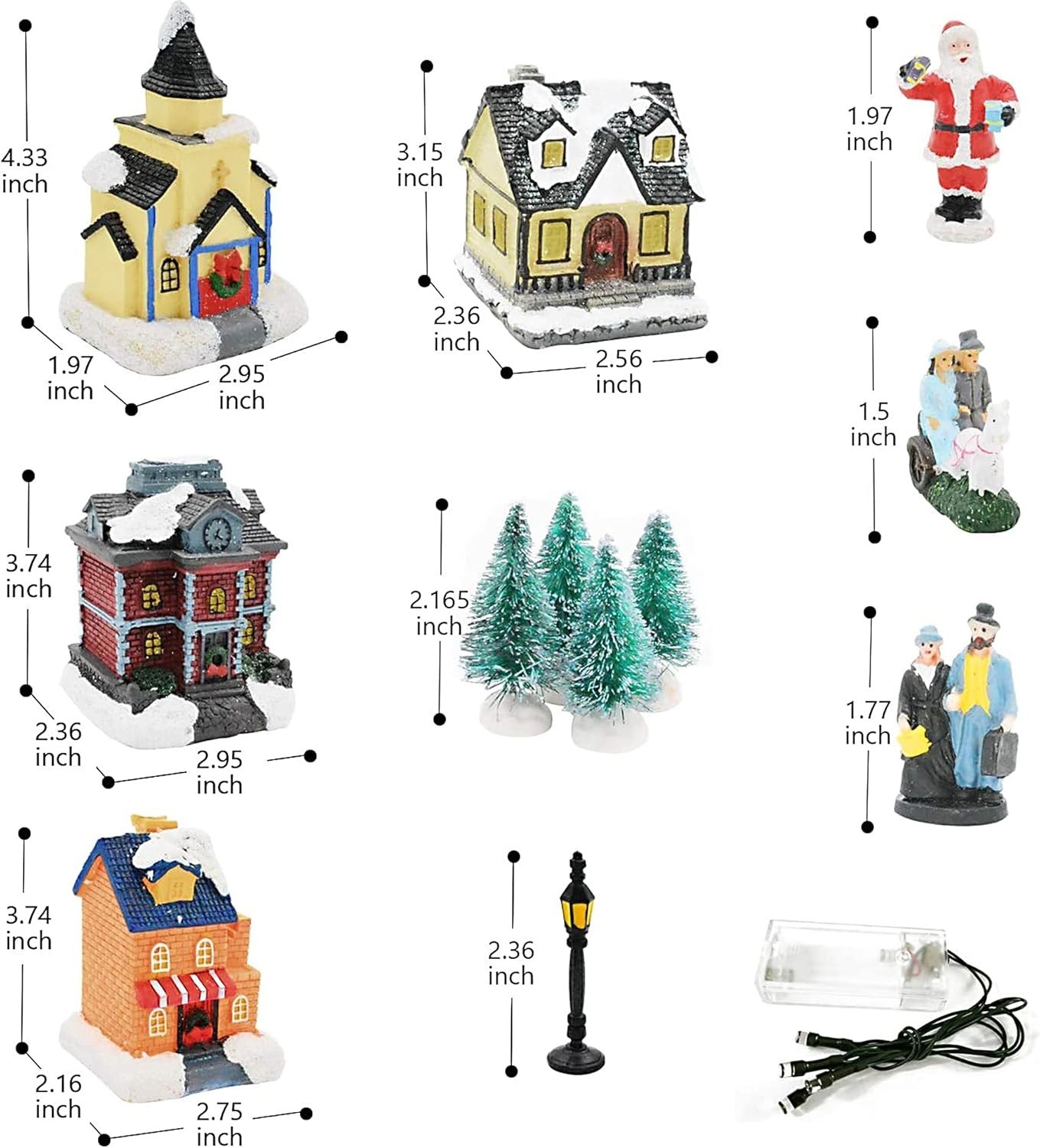 Christmas Village Sets-Christmas Decorations,LED Lighted Christmas Village Ho…