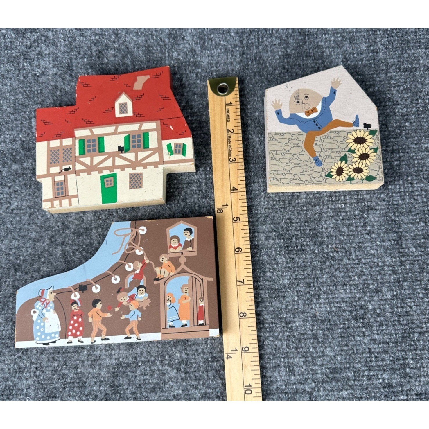 Cats Meow Village Nursery Rhyme Lot of 3 Wood Shelf Sitters Cottage Decor Gift