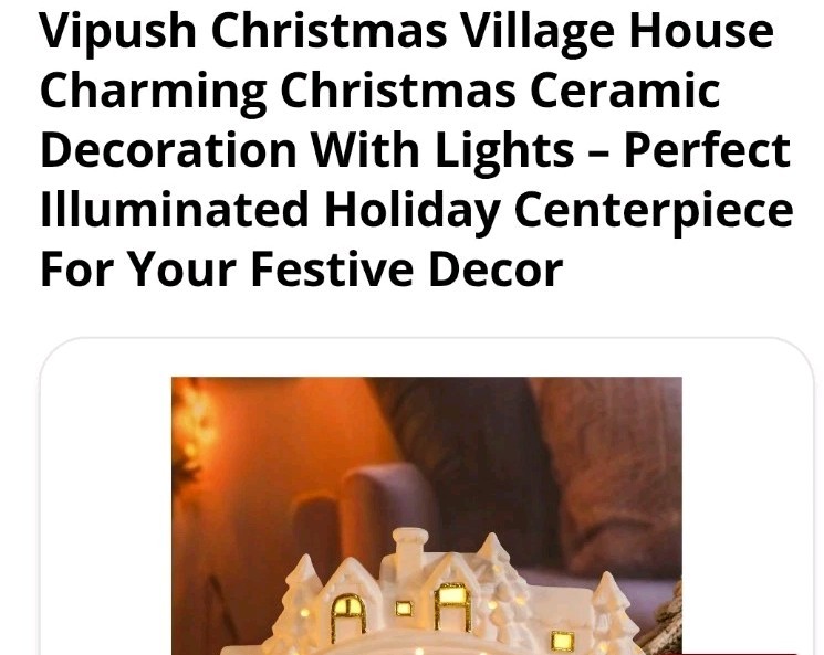 Ceramic Merry Christmas Village Light Up Holiday Decor White/ Gold Heavy