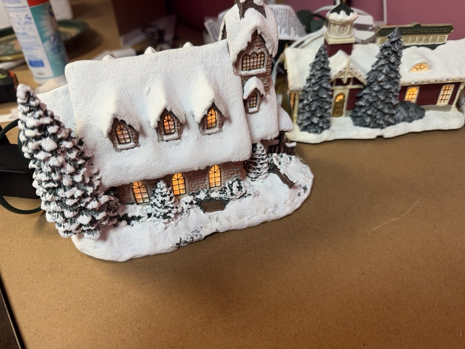 Thomas Kinkade’s Village Christmas Four Pieces collection by Hawthorne Village
