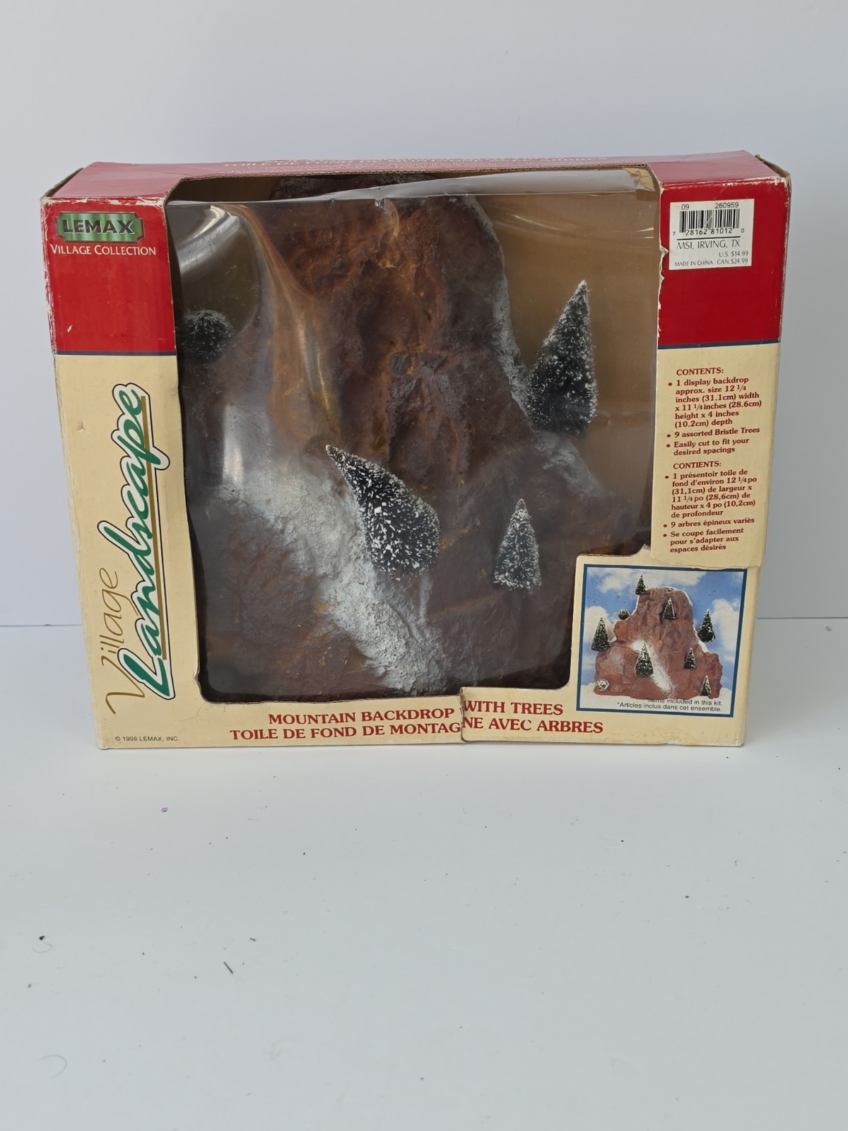 Lemax Christmas Village Medium 12×11″ Mountain Backdrop With Trees 1998 Read