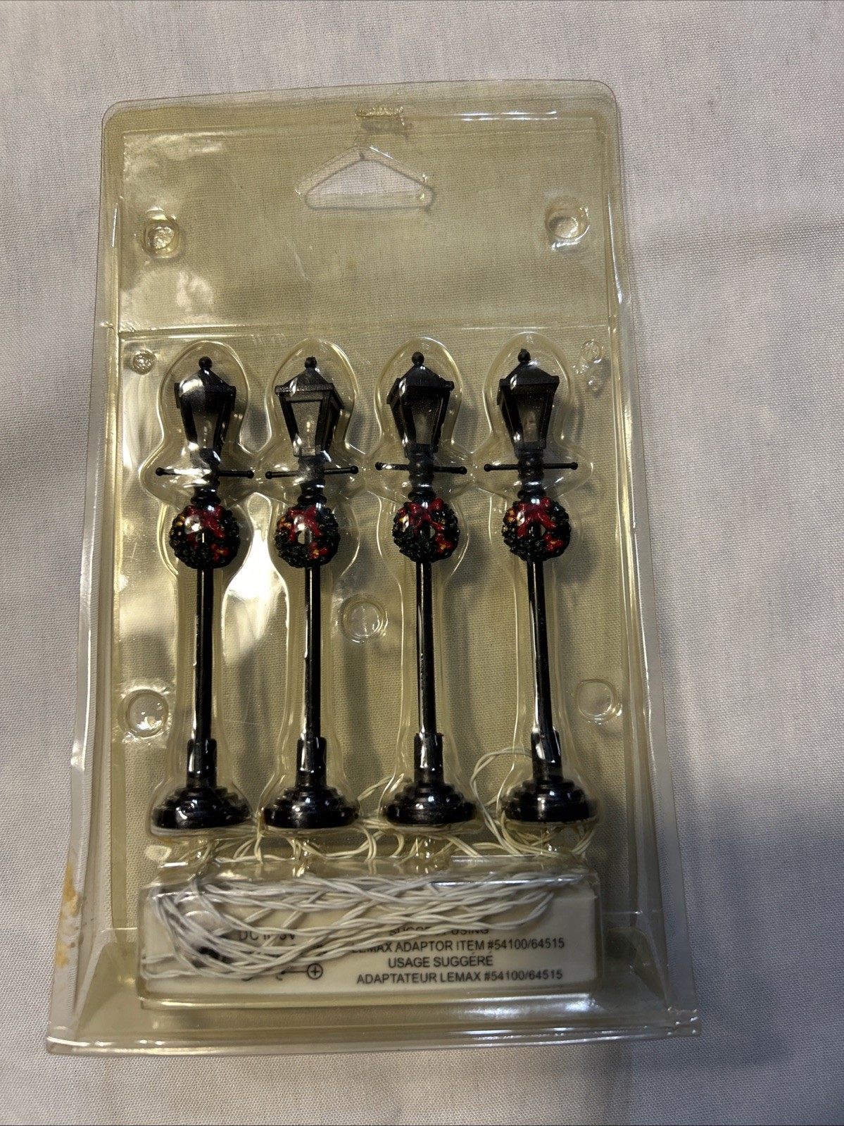 Lemax Christmas Village Accessories Gas Lanterns Lighted Street Lamps Set of 4🎄