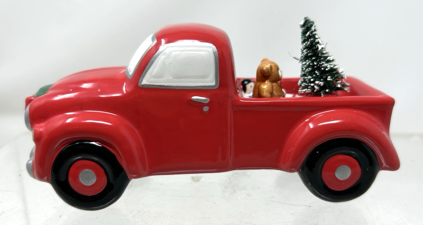 Dept 56 Snow Village Pick-up and Delivery 54542 Red Truck Tree 1993