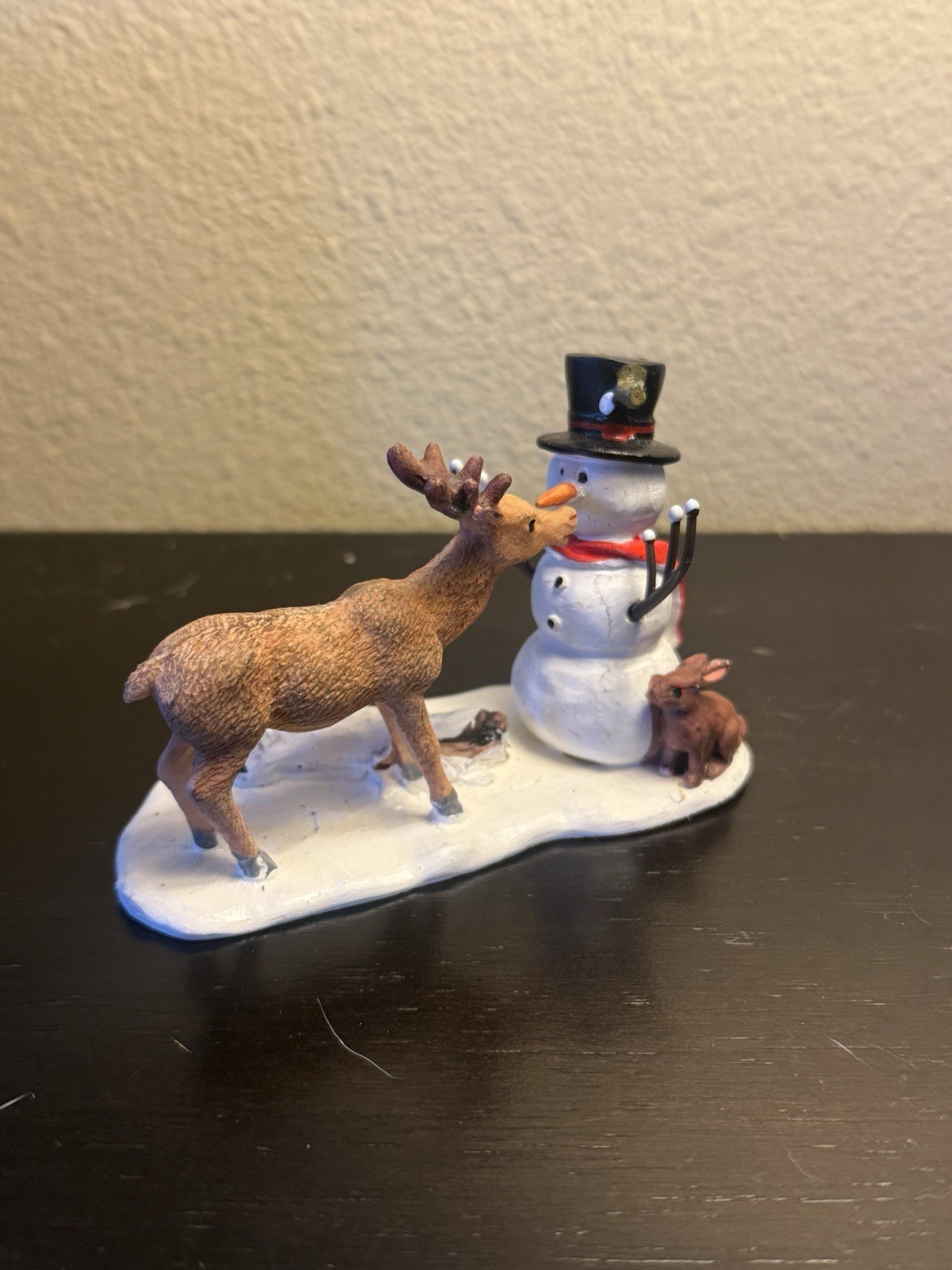 Lemax Snack Time Coventry 72405 U3 Bunny Snowman Deer Log Carrot Wildlife Humor